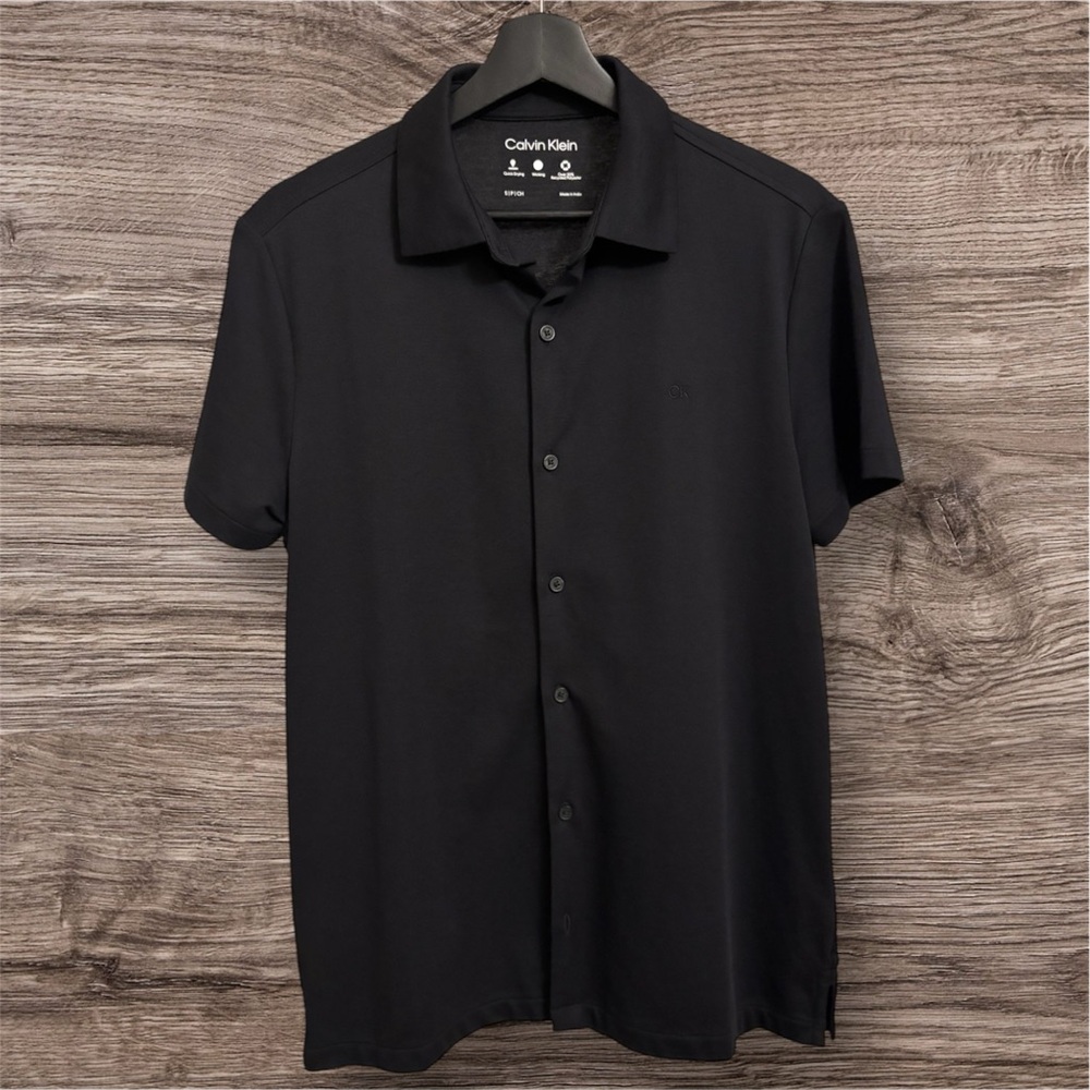 Calvin Klein Performance Button Down Shirt Black